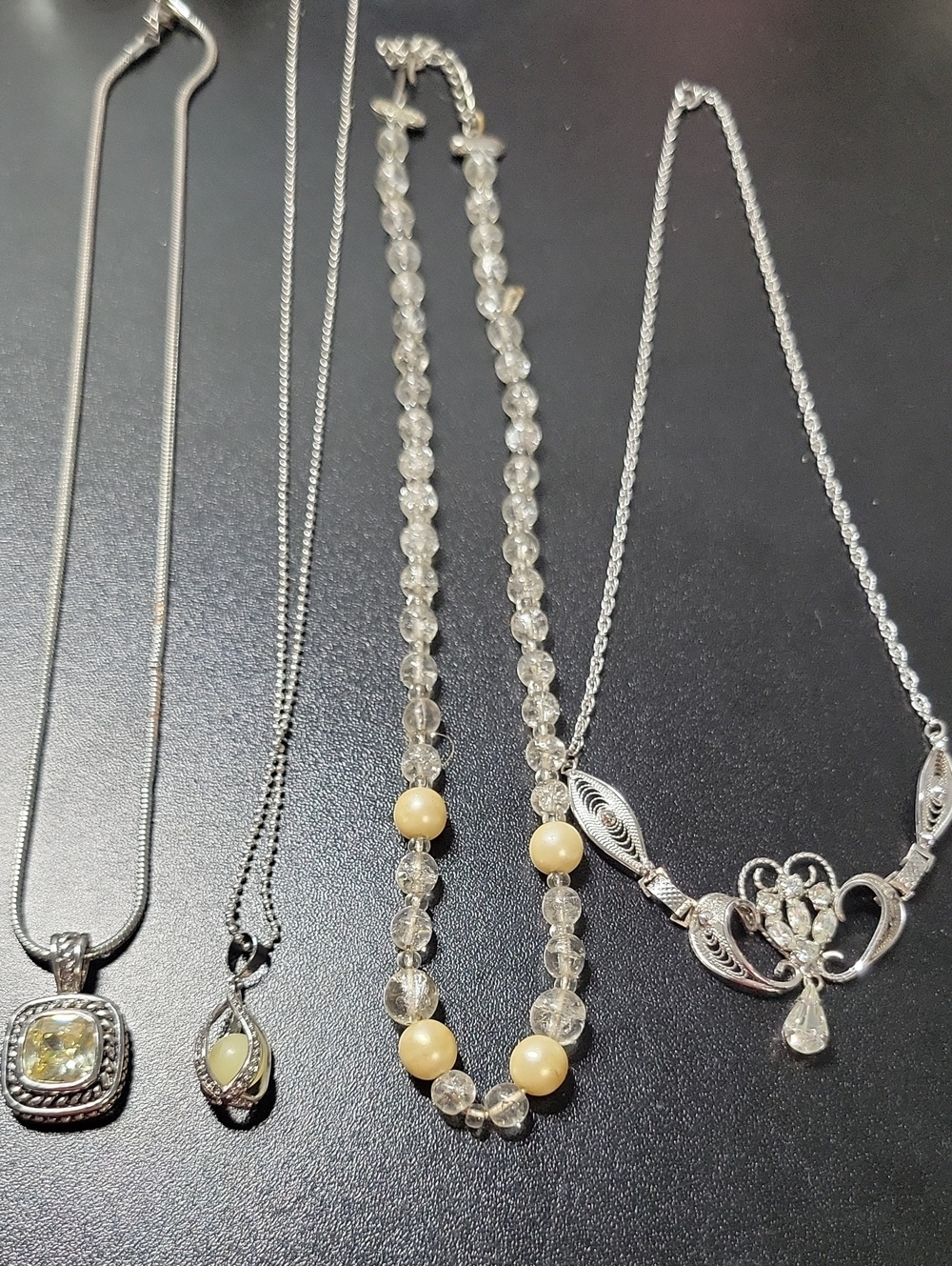 Cream Bead Necklace Lot
